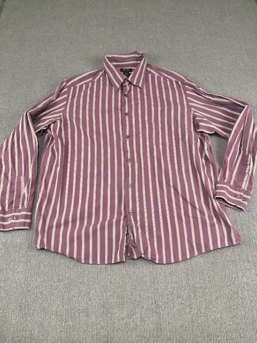 Axcess Mens XXL Purple Striped Button-Down Long Sleeve Shirt